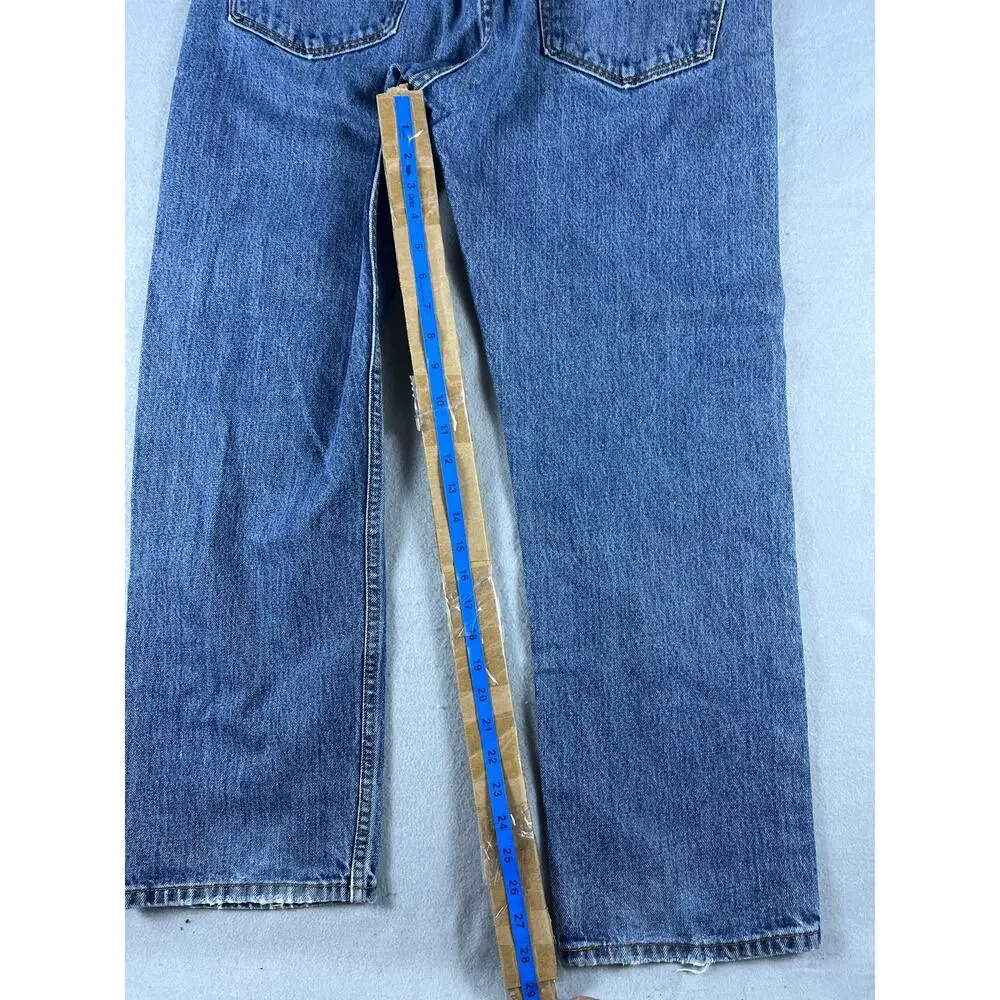 Levi's 505 Jeans Mens 36x30 Blue Regular Fit Straight Leg Medium Wash Denim